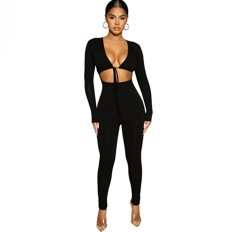 Aveline Lace-Up Knit Romper