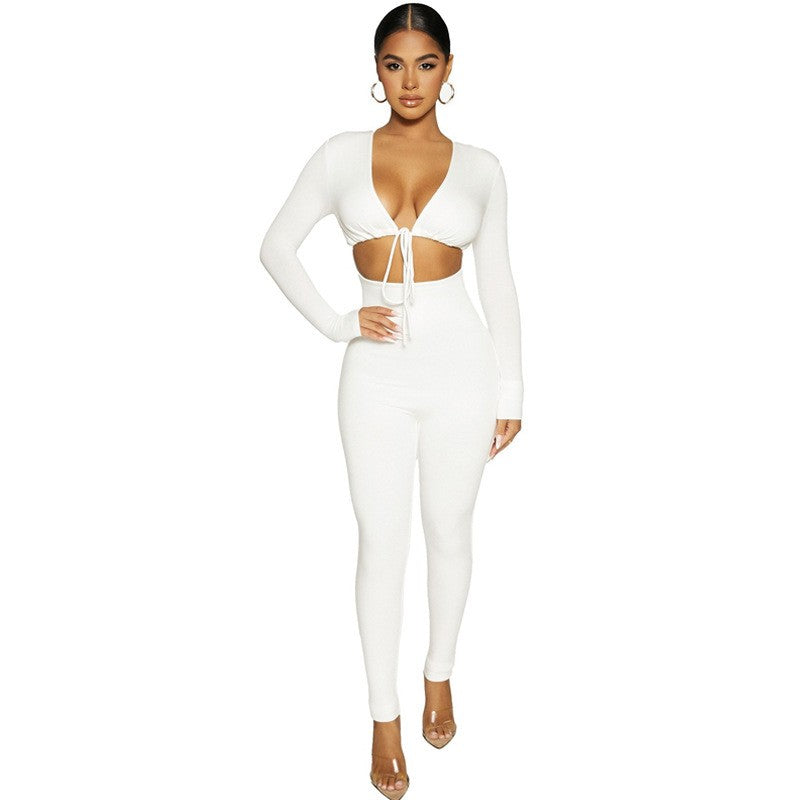 Aveline Lace-Up Knit Romper