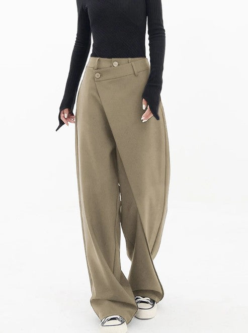 Aurine Irregular Wide-Leg Trousers