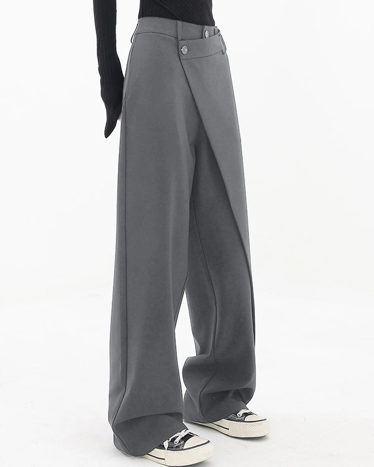 Aurine Irregular Wide-Leg Trousers