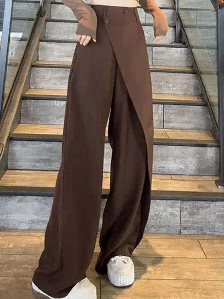 Aurine Irregular Wide-Leg Trousers
