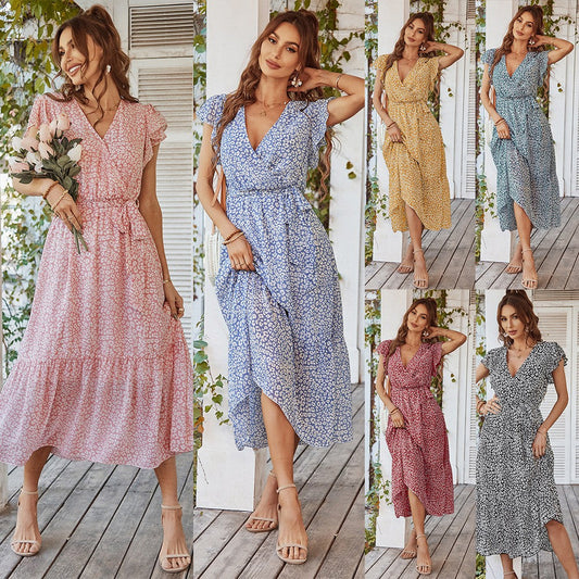 Calista Flutter Maxi Wrap Dress