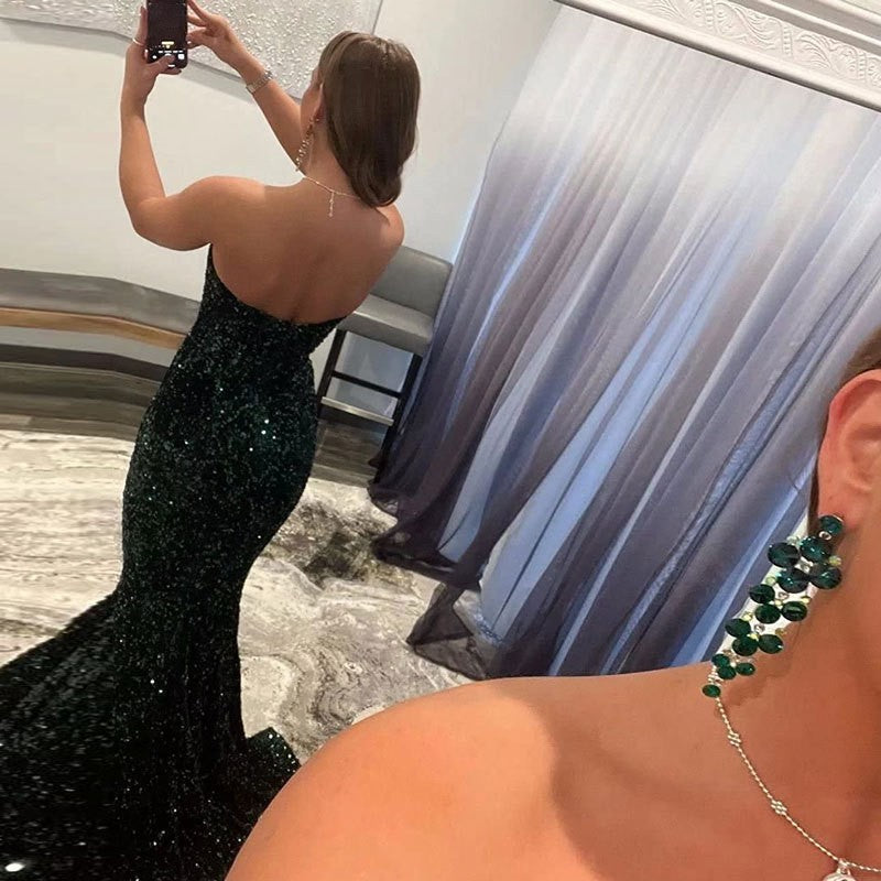 Doretta Sequin Evening Gown