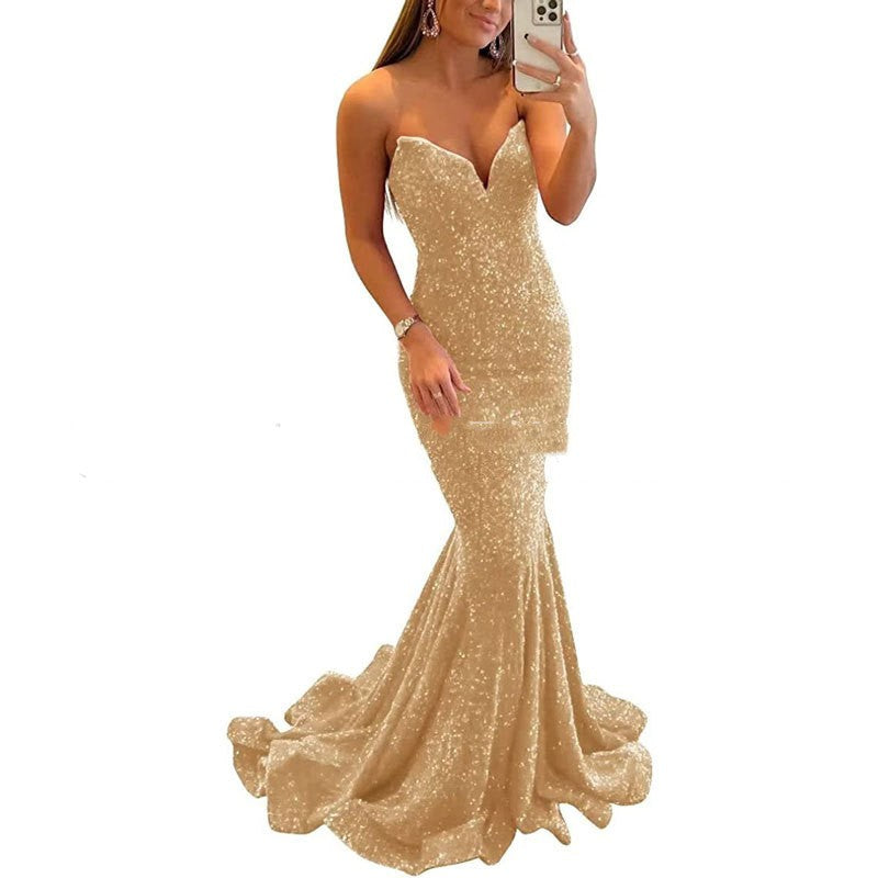 Doretta Sequin Evening Gown