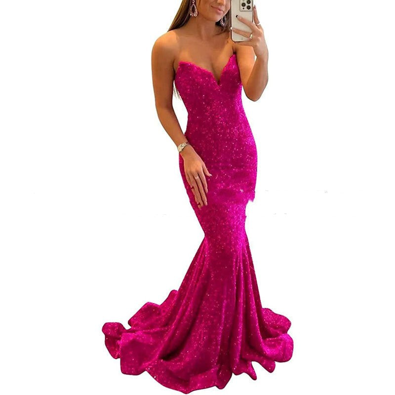 Doretta Sequin Evening Gown
