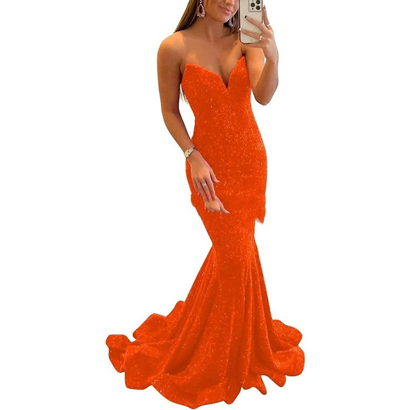 Doretta Sequin Evening Gown
