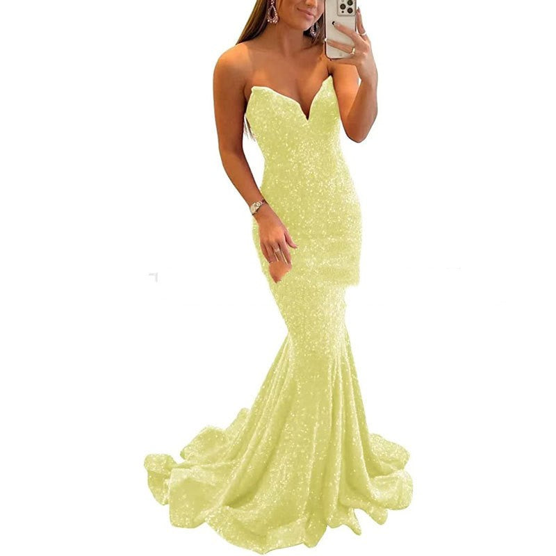 Doretta Sequin Evening Gown