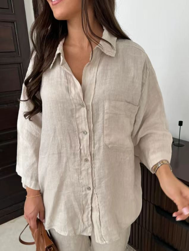 Enara Wide-Leg Shirt Set
