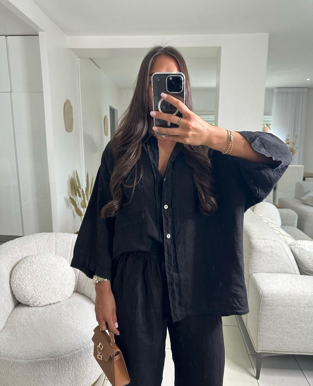 Enara Wide-Leg Shirt Set