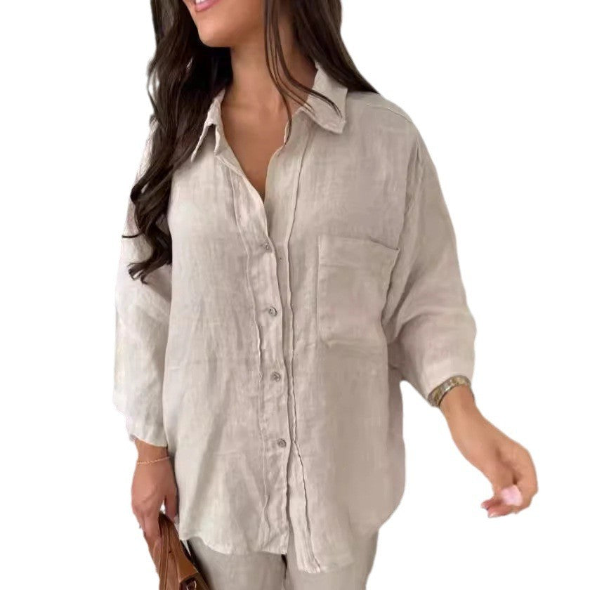 Enara Wide-Leg Shirt Set
