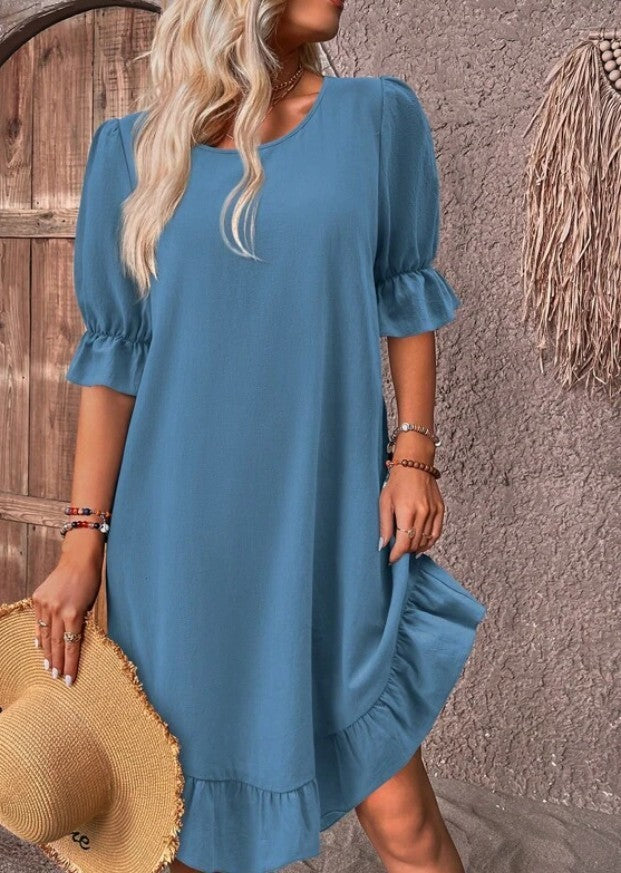 Ilira Ruffle Linen Day Dress