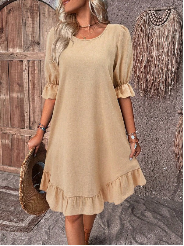 Ilira Ruffle Linen Day Dress