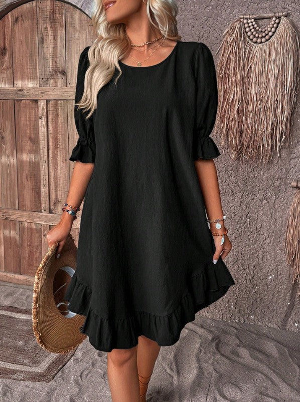 Ilira Ruffle Linen Day Dress