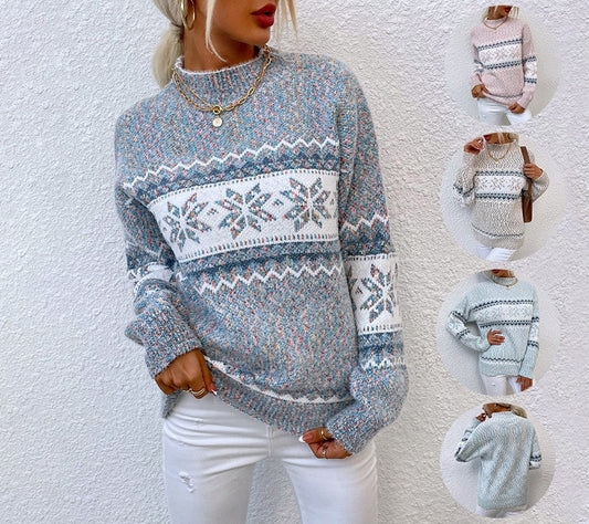Ilyra Snowflake Turtleneck Sweater