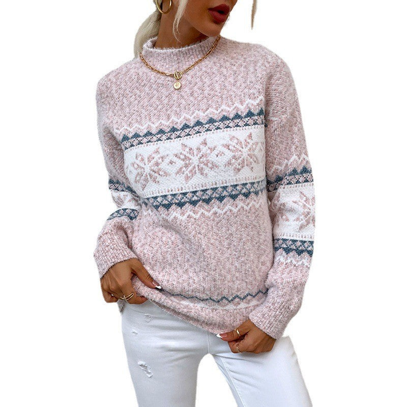 Ilyra Snowflake Turtleneck Sweater