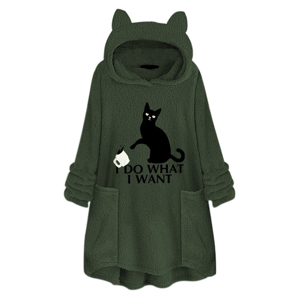 Lumi Cat Reversible Velvet Hoodie