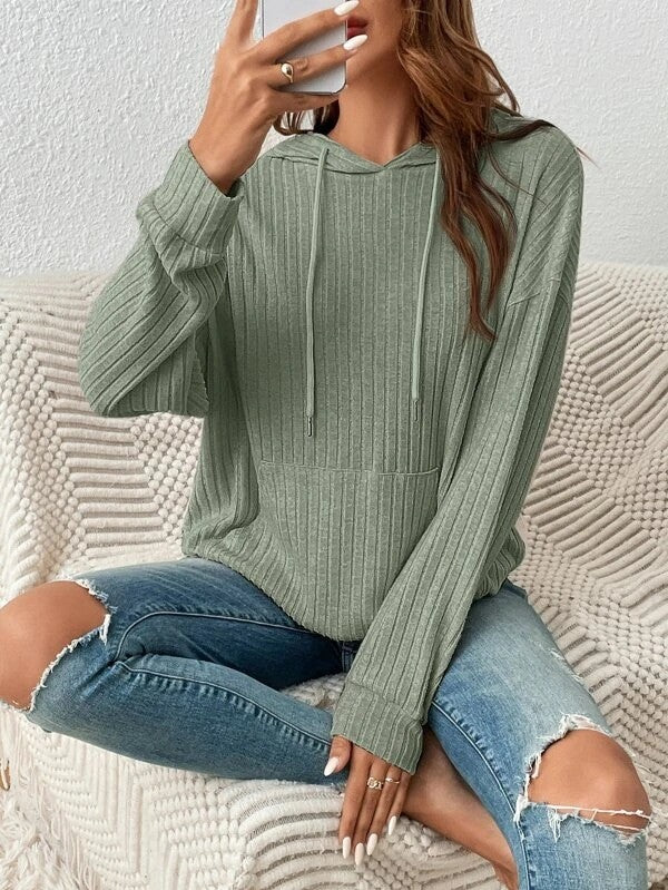 Mirelle Sunken-Stripe Hoodie
