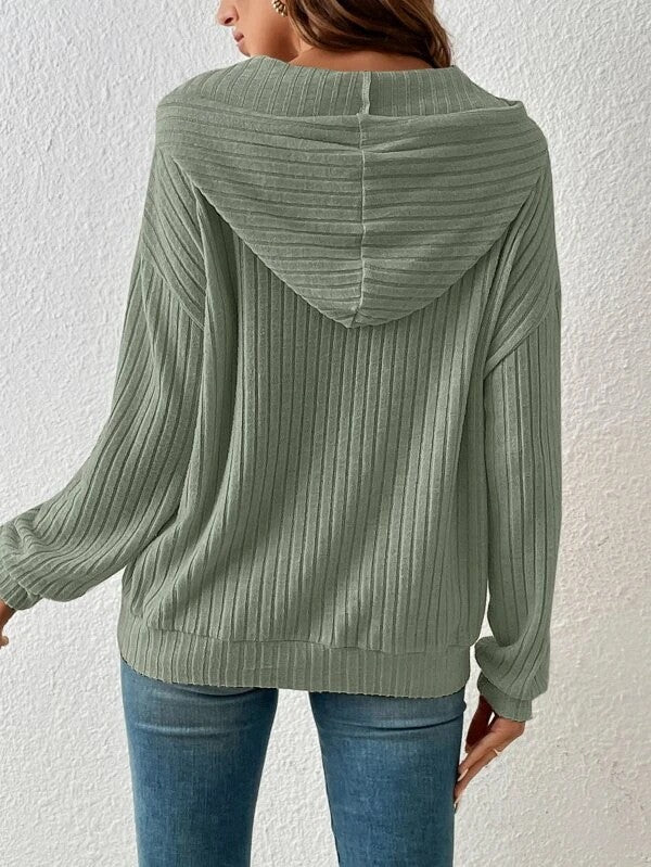 Mirelle Sunken-Stripe Hoodie