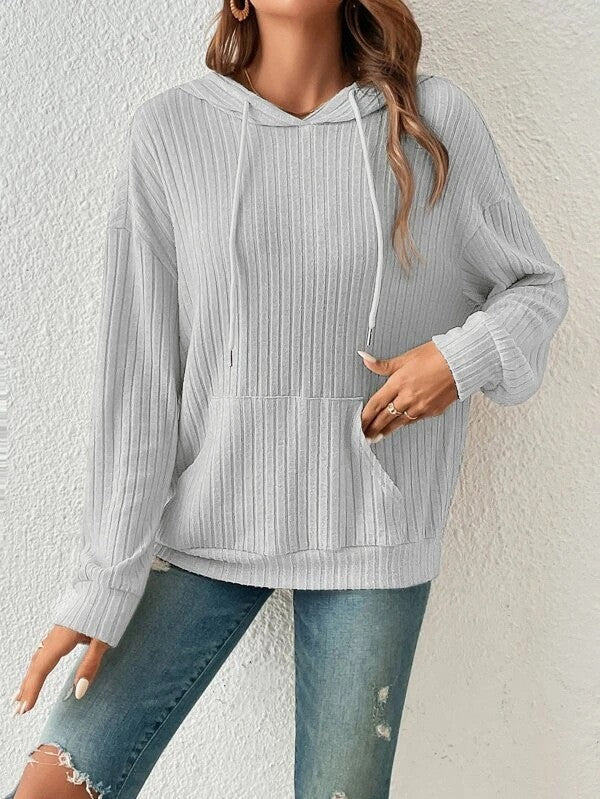 Mirelle Sunken-Stripe Hoodie