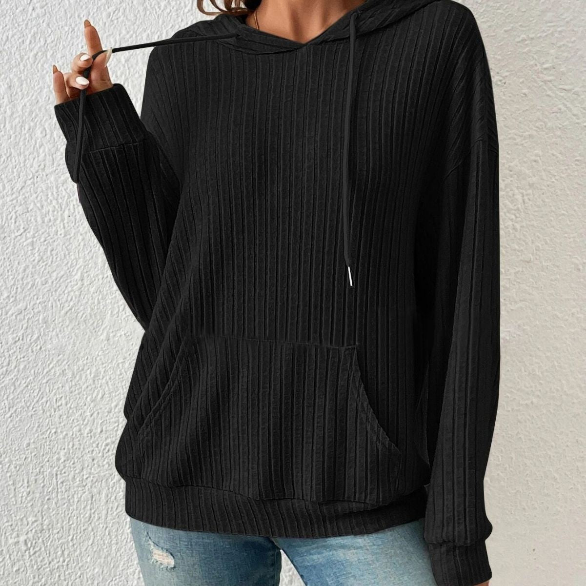 Mirelle Sunken-Stripe Hoodie