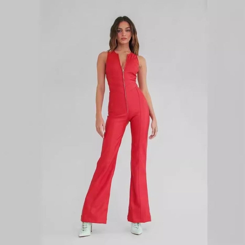 Noretta Backless Denim Jumpsuit