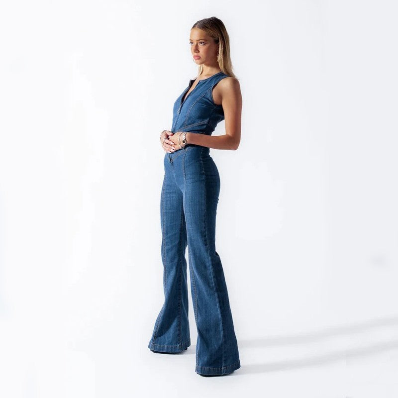 Noretta Backless Denim Jumpsuit