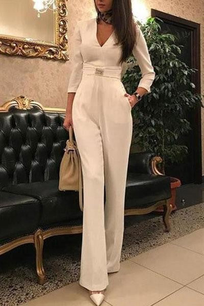 Savira Split Sleeve Evening Jumpsuit
